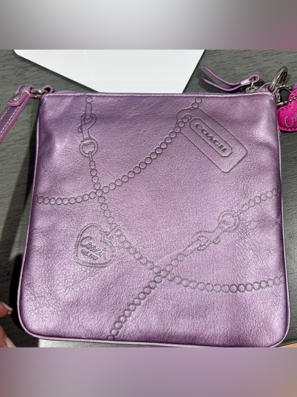 Rare Coach Pink & Purple Leather Crossbody - Picture 2 of 9